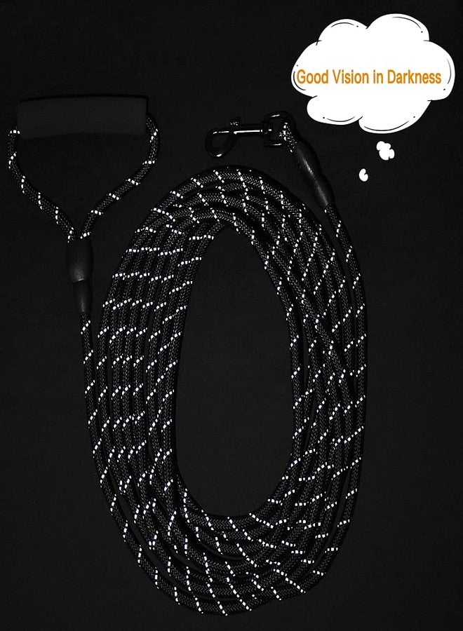 Vivifying Long Dog Leash, 20ft Reflective Dog Training Leash for Outside and Yard, Floating Long Line Lead with Soft Handle for Beach and Swimming (Black) - Image 4