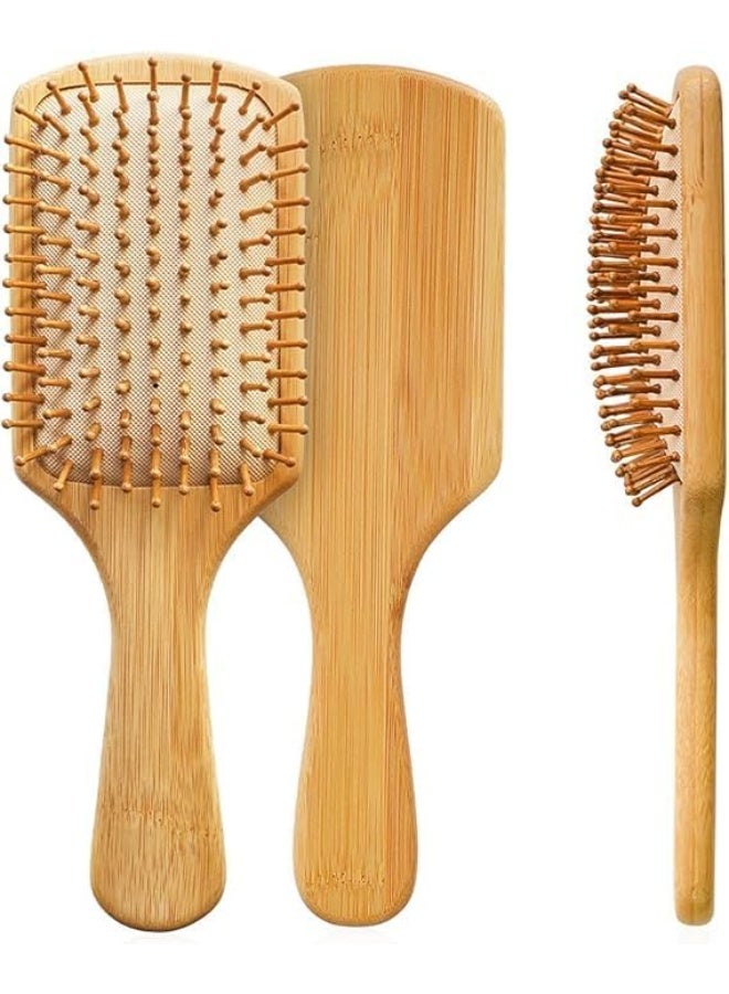 Natural Bamboo Hair Brush - Detangling Hair Brush and Scalp Massage - Suitable for Long, Curly, Short and Thin Hair - Anti-Static Soft Brush for Women, Men and Kids - Image 1