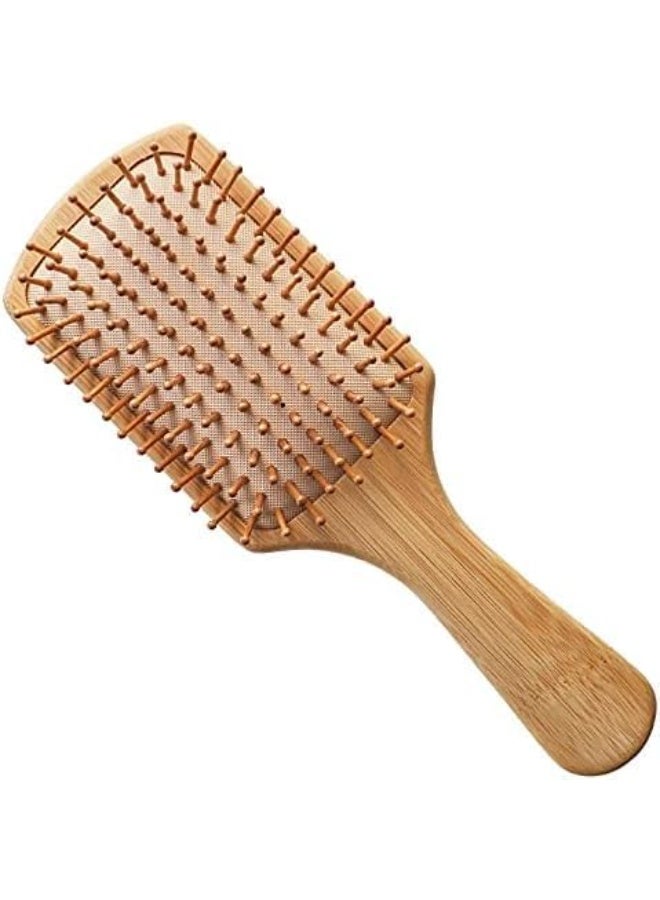 Natural Bamboo Hair Brush - Detangling Hair Brush and Scalp Massage - Suitable for Long, Curly, Short and Thin Hair - Anti-Static Soft Brush for Women, Men and Kids - Image 2