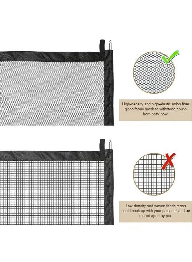Gerenic Retractable Baby Gate, Safe Guard Isolation Net for Stairs, Folding Baby Isolation Fence, Pet Fence, Mom Choice Award Winner, Indoor and Outdoor Safety Gate, Mesh Baby Gate, Child Safety Gate, Toddler Safety Essentials, No Drill Baby Gate, Essencial Baby Gate, Dog Gate, Pet Gate for Doorways, Stairs, Hallways, Easy to Use(Black)  - Image 5