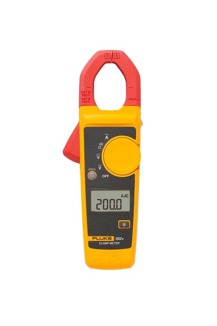 FLUKE Fluke 302+ Digital Clamp Meter, 30mm Jaw, Measures AC Current to 400A, Measures AC/DC Voltage to 600V, Resistance, Continuity, and Capacitance Measurements - Image 2