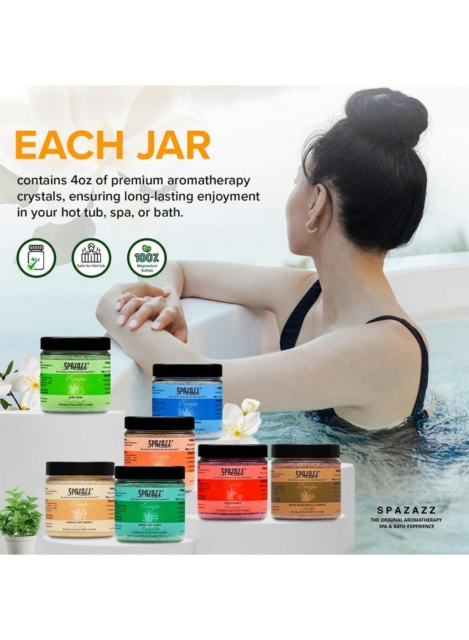 spazazz & Spa Bath Salt Aromatherapy Crystals - Spazazz Escape Collection 4 Oz 7-Pack Sampler & Hot Cold Towel - Lavender, Lime Coconut, Green Tea, Vanilla Jasmine, Kiwi Pear, Grapefruit, Pomegranate - Image 4