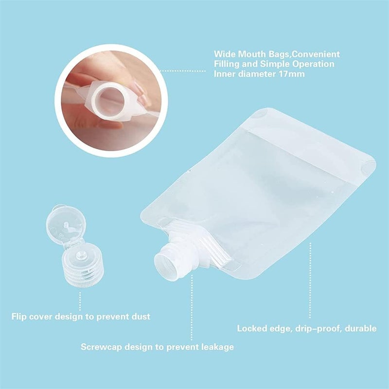 ELECDON 15-Pack Travel Pouches for Toiletries - TSA Approved Refillable Containers - Image 4