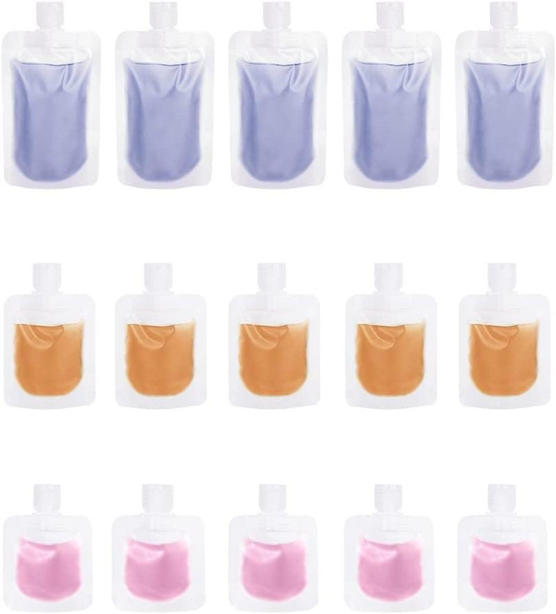 ELECDON 15-Pack Travel Pouches for Toiletries - TSA Approved Refillable Containers - Image 1