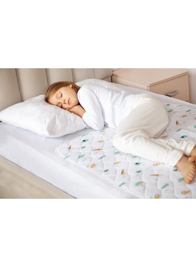 Lynmark Potty Training Mattress Protector Pee Pads for Kids - Waterproof Toddler Bed Wetting Mat for Toilet Training - 3-Layer Non-Slip Washable Bedwetting Topper Absorbs Up to 2000ml - 35" x 33", Explorer - Image 1