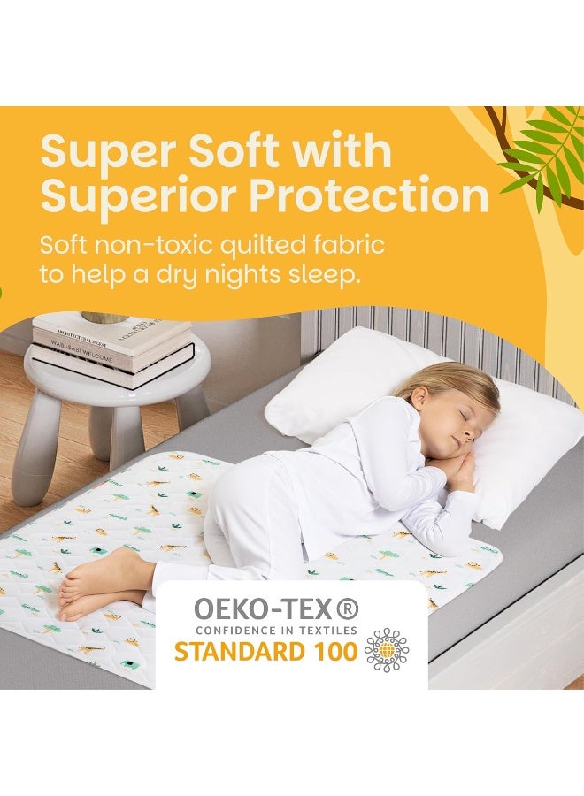 Lynmark Potty Training Mattress Protector Pee Pads for Kids - Waterproof Toddler Bed Wetting Mat for Toilet Training - 3-Layer Non-Slip Washable Bedwetting Topper Absorbs Up to 2000ml - 35" x 33", Explorer - Image 4