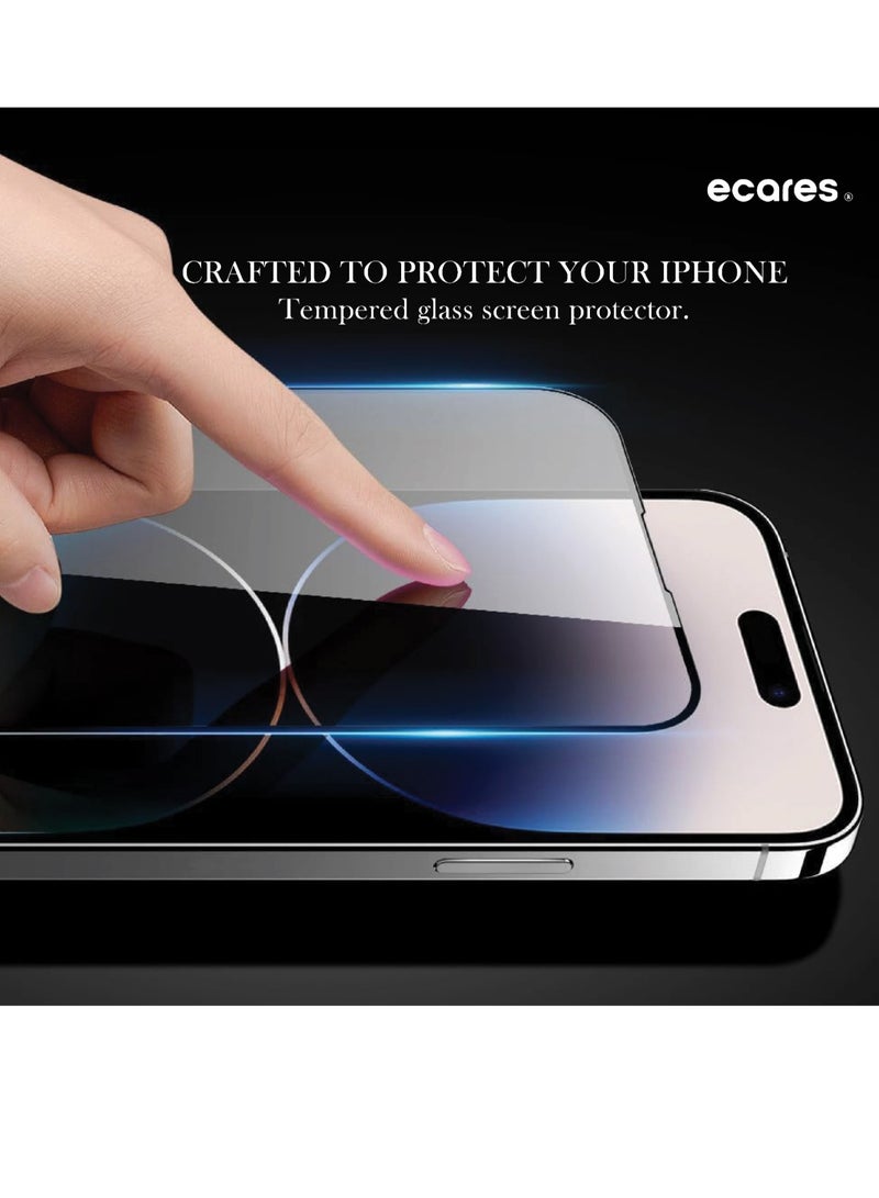 ECARES® iPhone 14 Screen Protector, HD Clear, 9H Tempered Glass, Military Grade Protection, Scratch Resistant, Anti-Fingerprint, Full Coverage, Anti Yellowing, Bubble Free, (Pack-1) - Image 2
