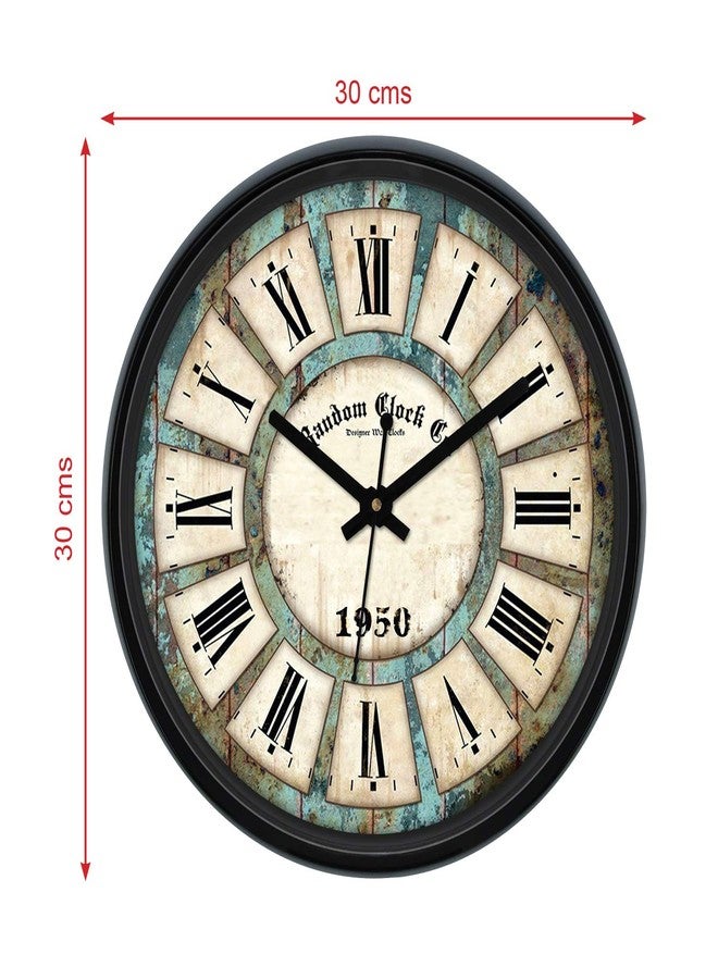 RANDOM Wall Clock for Living Room, Bedroom, Home, Office, Kitchen, Round Shaped Designer Plastic Wall Clock for Home Decor, 12- inch, Black 30 x 30 cm(RC-0638_MF) - Image 4