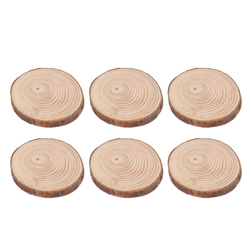Pine Wood Slice Cup Coaster Set 25Pcs Medium Size For DIY Crafts Home Decor - Image 2