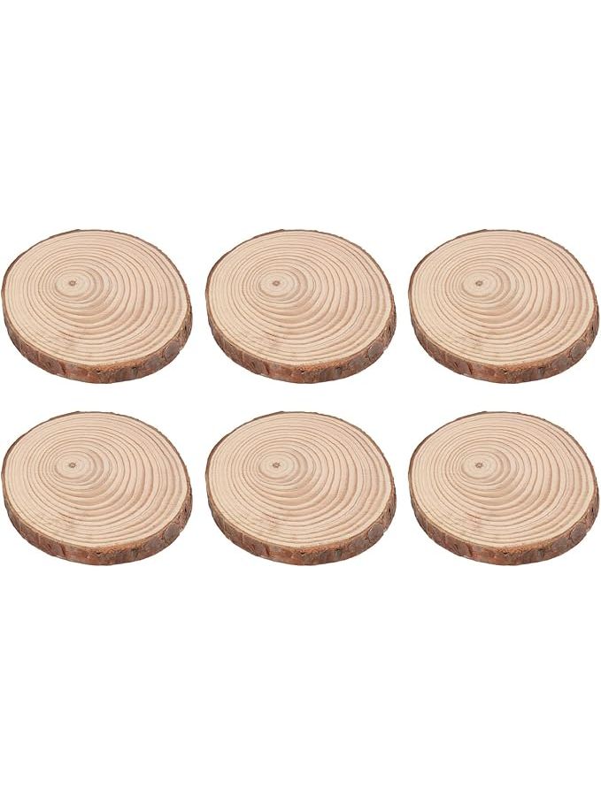 Pine Wood Slice Cup Coaster Set 25Pcs Medium Size For DIY Crafts Home Decor - Image 1