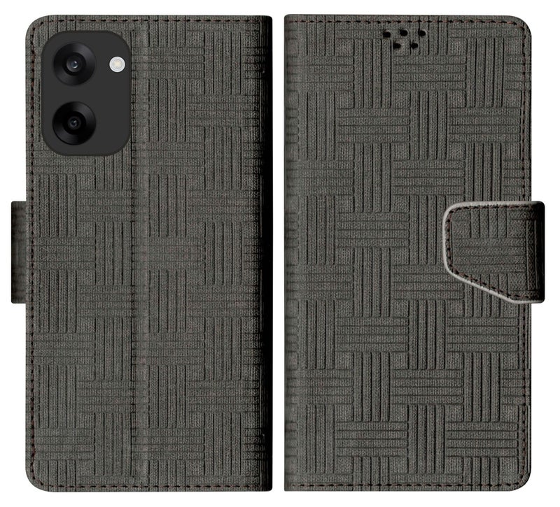 SBMS Faux Leather Flip Cover for OnePlus Nord CE 5 5G / Nord CE5 5G Back Cover Case with Magnatic Closure | Inbuilt Stand | Card & Money Pocket (Mat Black) - Image 1