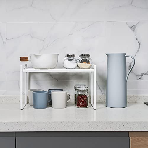 Shantton 2Pack Cabinet Shelf Organizer Storage Rack Space Saving for Kitchen Counter Pantry Bathroom Cupboard Under Sink Office Table Steel Stackable Rust Resistant Heavy Duty Nonslip 16” White - Tall - Image 5