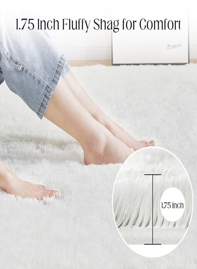 Puremy Fluffy White Rugs for Bedroom, 5x7 Plush Cream Area Rugs for Living Room, Non-Slip Shag Floor Carpet for Kids Room, Girls Room, Bedside, Playroom, Indoor Decor - Image 4
