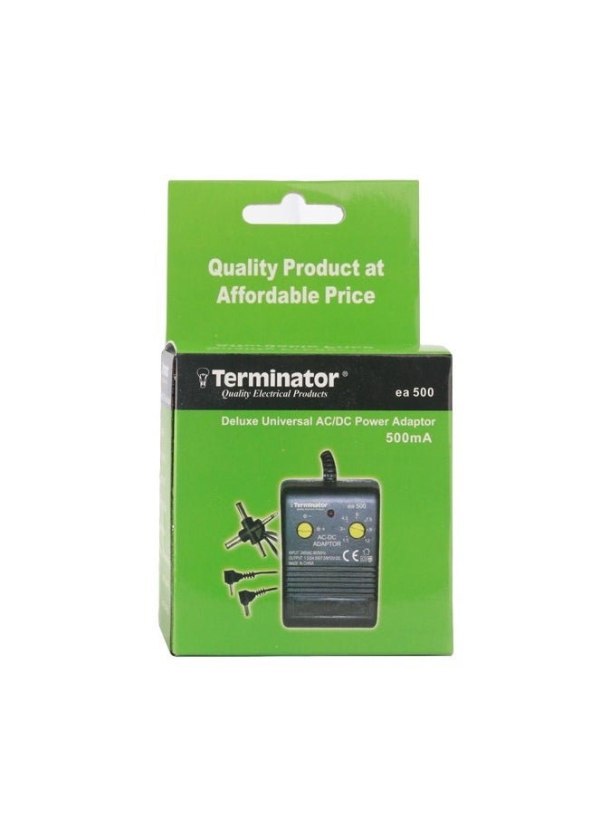 Terminator AC DC Dual Voltage Power Adaptor Universal 6 Way EA 500-13A 
