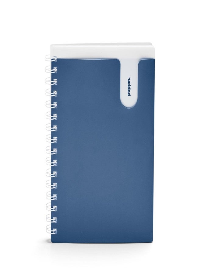 Poppin Small Spiral Notebook, 6" x 8.5" College Ruled Notebook, Translucent Front Cover Pocket for Added Storage, 80 Sheets, Easy Tear Pages (Slate Blue, Small Notebook) - Image 2