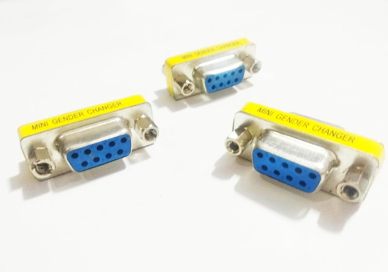 9 Pin DB9 (RS232) Serial Female to Female Coupler (Gender Changer) Adapter Connector. (Pack of 3 Connectors). - Image 2