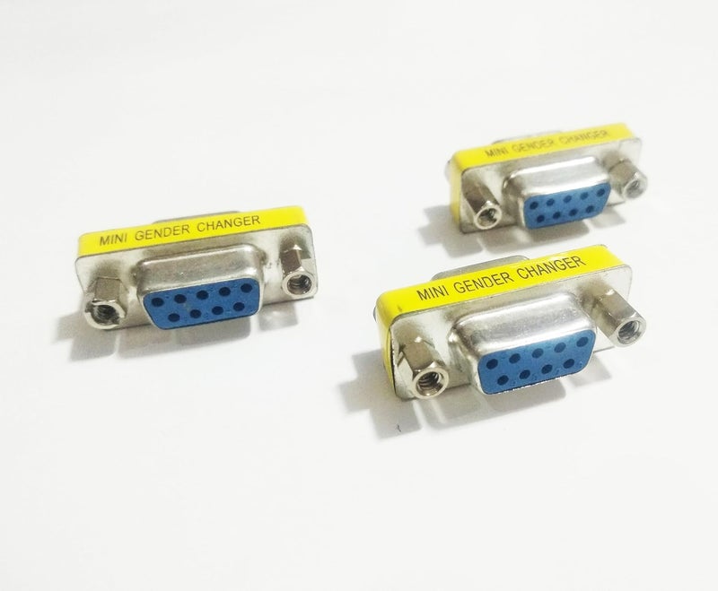 9 Pin DB9 (RS232) Serial Female to Female Coupler (Gender Changer) Adapter Connector. (Pack of 3 Connectors). - Image 4