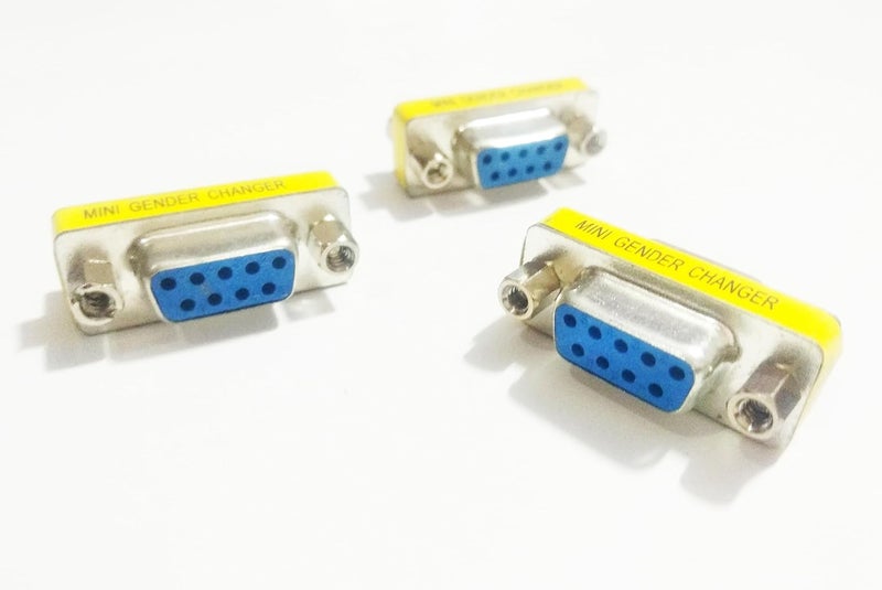 9 Pin DB9 (RS232) Serial Female to Female Coupler (Gender Changer) Adapter Connector. (Pack of 3 Connectors). - Image 3