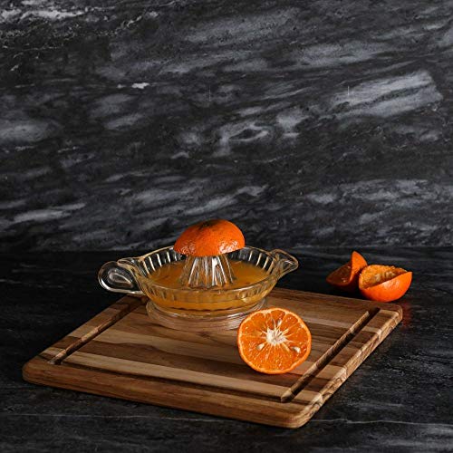 Teakhaus Cutting Board With Juice Canal - Square Teak Wood Serving Board (12 x 12 x .55 in.) - By Teakhaus - Image 4