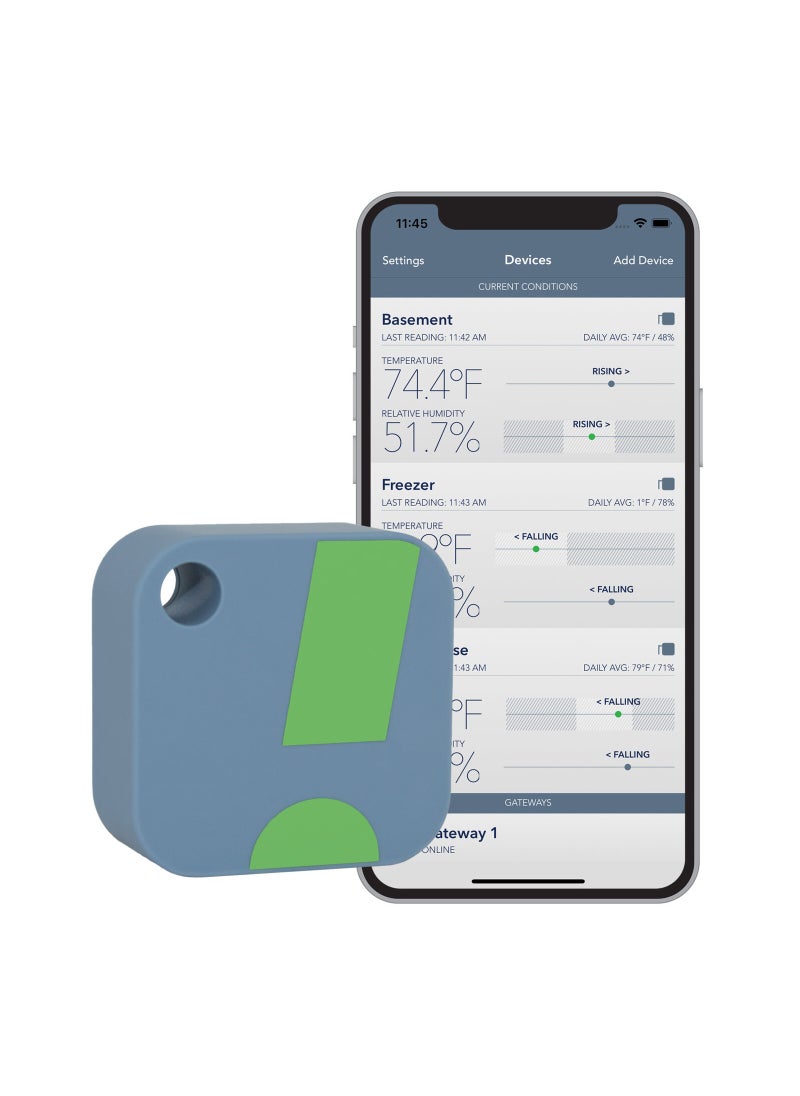 SensorPush - SensorPush HT1 Wireless Thermometer/Hygrometer for iPhone/Android. USA Developed and Supported Humidity/Temperature/Dewpoint/VPD Monitor/Logger. Indoor/Outdoor Smart Sensor with Alerts - Image 1
