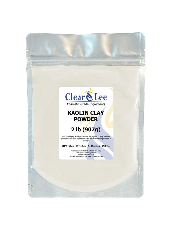 ClearLee - Kaolin Clay Cosmetic Grade Powder 100% Pure Natural Powder Great For Skin Detox Rejuvenation And More Heal Damaged Skin Diy Clay Face Mask (2 Lb) - Image 1