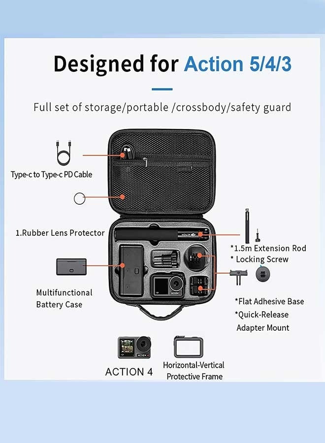 رَوَائِد حقيبة حمل للكاميرا مناسبة لـ DJI Osmo Action 5 / Action 4 / Action 3، حقيبة كاميرا أكشن مع ملحقات Osmo 5 - Image 3