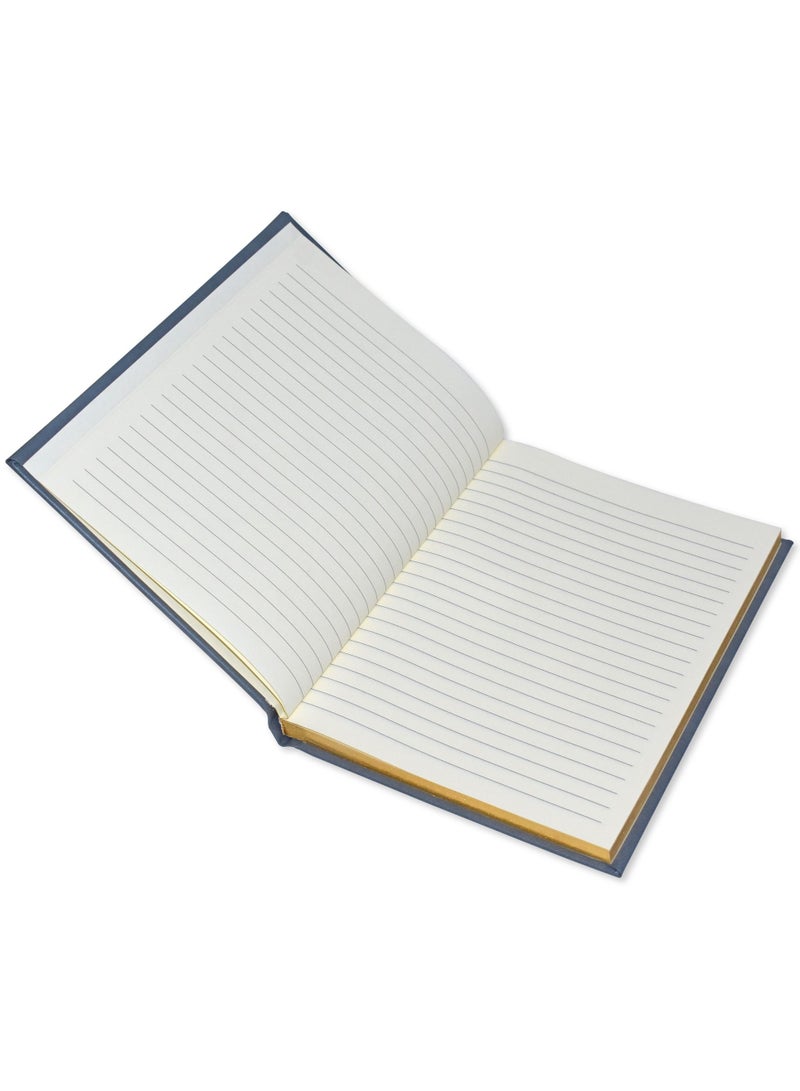 FIS Golden Notebook Bonded Leather, Size A5, Italian Ivory Paper, 70 GSM, 196 Pages, 8 mm Ruled, Hard Cover, Gold Gilded Edges, Colour Grey - FSNBHCA5GIVBLGY - Image 2