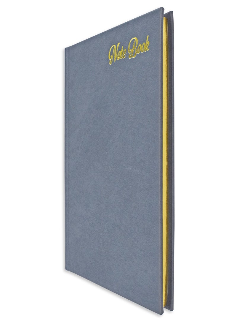 FIS Golden Notebook Bonded Leather, Size A5, Italian Ivory Paper, 70 GSM, 196 Pages, 8 mm Ruled, Hard Cover, Gold Gilded Edges, Colour Grey - FSNBHCA5GIVBLGY - Image 3