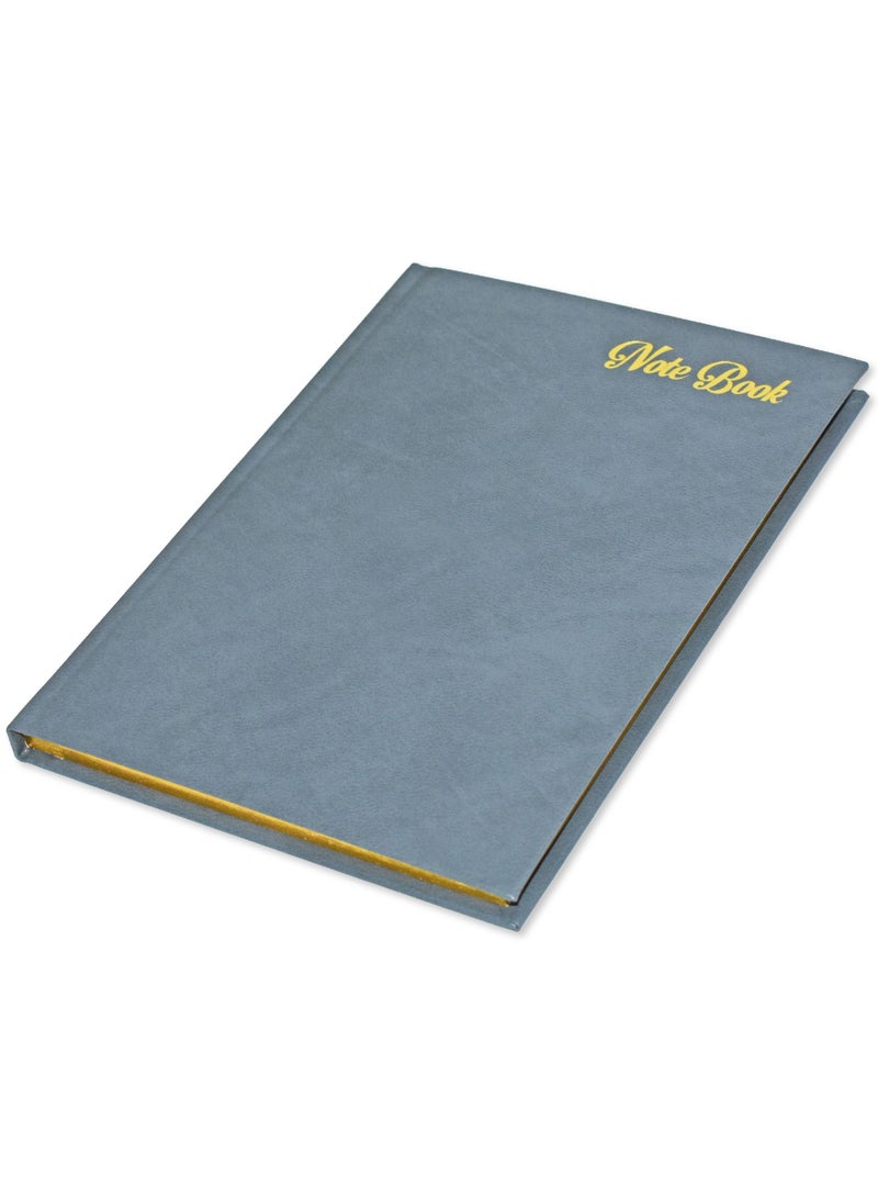 FIS Golden Notebook Bonded Leather, Size A5, Italian Ivory Paper, 70 GSM, 196 Pages, 8 mm Ruled, Hard Cover, Gold Gilded Edges, Colour Grey - FSNBHCA5GIVBLGY - Image 1