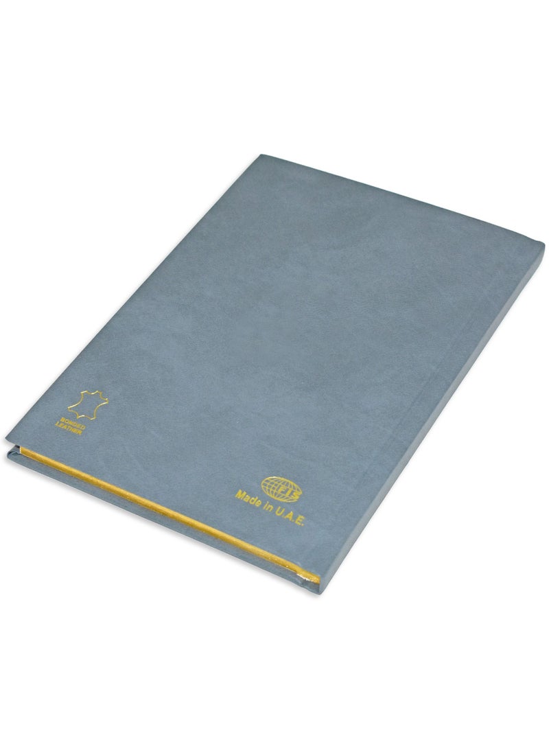 FIS Golden Notebook Bonded Leather, Size A5, Italian Ivory Paper, 70 GSM, 196 Pages, 8 mm Ruled, Hard Cover, Gold Gilded Edges, Colour Grey - FSNBHCA5GIVBLGY - Image 4