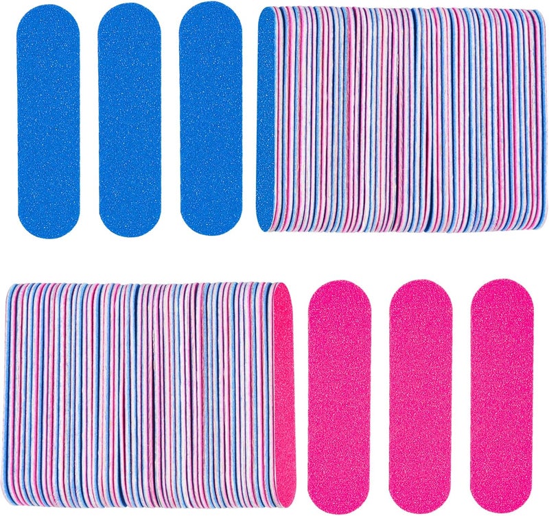 Mini Nail Files Bulk, 100 Pcs Disposable Double Sided Emery Boards Travel Size for Men, Women, Kids (2 Inch)