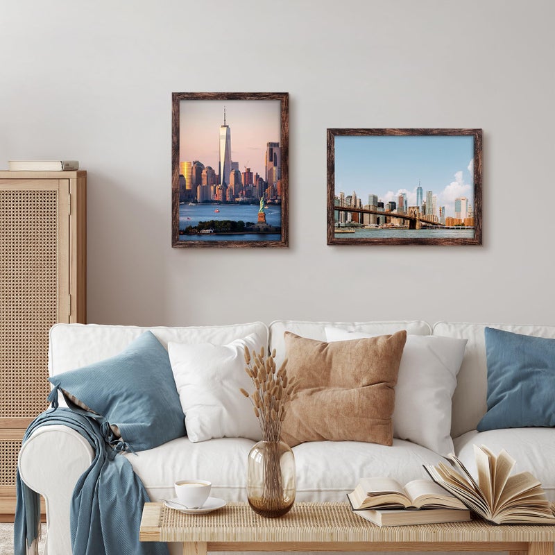BESCRCL 19.25x26.75 Picture Frame Brown, Poster Frames Wall Hanging, Display Pictures 19.25 x 26.75 without Mat, 1 Pack - Image 4