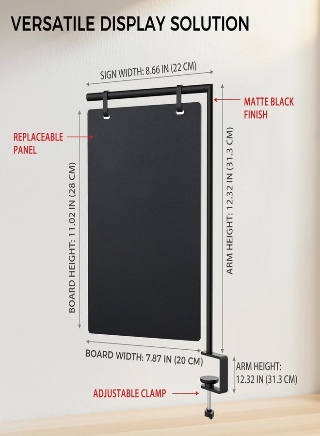 TOWON 2-Pack Clamp-On Desk Chalkboard Signs - Desk Edge Double-Sided Hanging Menu Boards (8 x 11 Inch) - Detachable Tabletop Blackboards with C-Clamp Mounts for Cafe Counter, Office & Wedding & Kitchen - Image 5