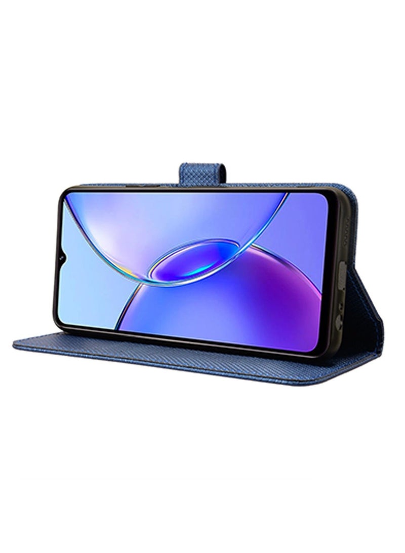 Vivo Y17s 4G Case Cover Soft Quality Leather Flip Folio Wallet With Card Slots Holder Stand Back Cover Drop-Proof Shock-Proof Protective Cell Phone Back Accessories Protection  - Image 4