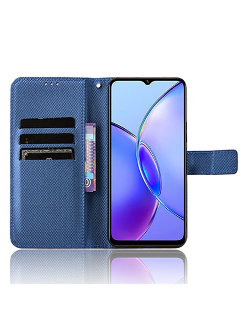 Vivo Y17s 4G Case Cover Soft Quality Leather Flip Folio Wallet With Card Slots Holder Stand Back Cover Drop-Proof Shock-Proof Protective Cell Phone Back Accessories Protection  - Image 3