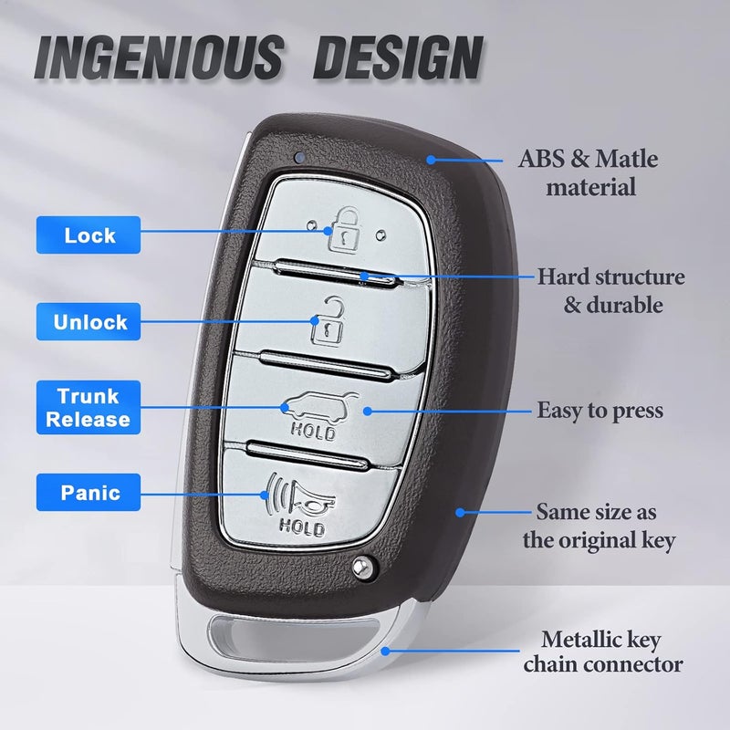 Keymall Car Smart Key Fob Keyless Entry Remote Control Replacement for Hyundai Tucson 2018 2019 2020 2021 433MHz 47Chip(FCC ID:TQ8-FOB-4F11 P/N:95440-D3510) 4 Buttons - Image 5