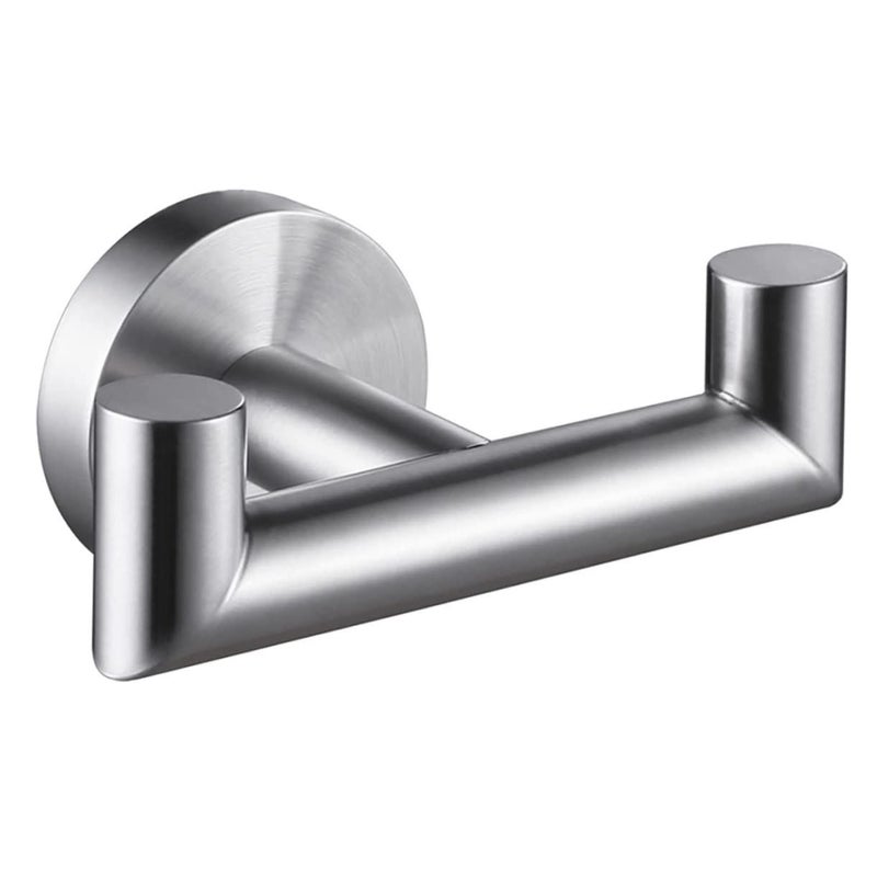 Stainless Steel Double Towel Hook Heavy Duty Wall Mounted Space Saving Organizer - Image 2