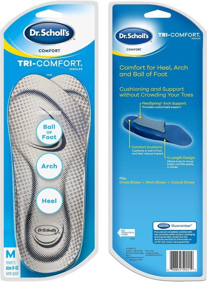 Dr. Scholl's Dr. Schollâ€™s Comfort Tri-Comfort Insoles for Men, 1 Pair, Size 8-14 - Image 2