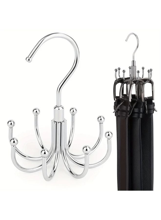 White Rotatable Hook Storage Hanger For Ties Bras Socks Underwear Vest Large Capacity - Image 1