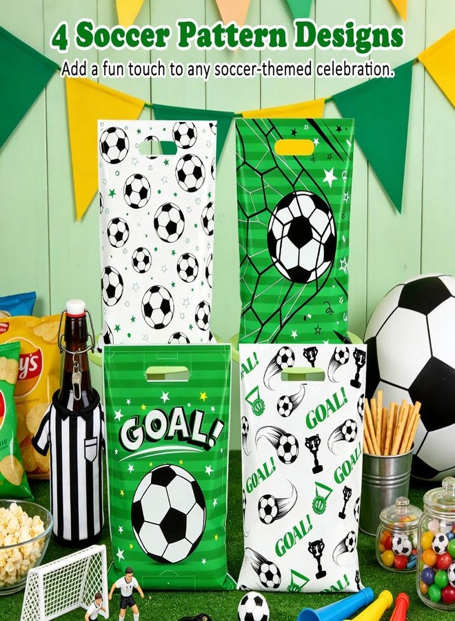 Shintop 50PCS Soccer Goodie Bags, Plastic Snack Bags with Handles Team Party Favor Pouches Treat Gift Wrap for Game Day Birthday (9.8 x 6.3 Inch - Image 4