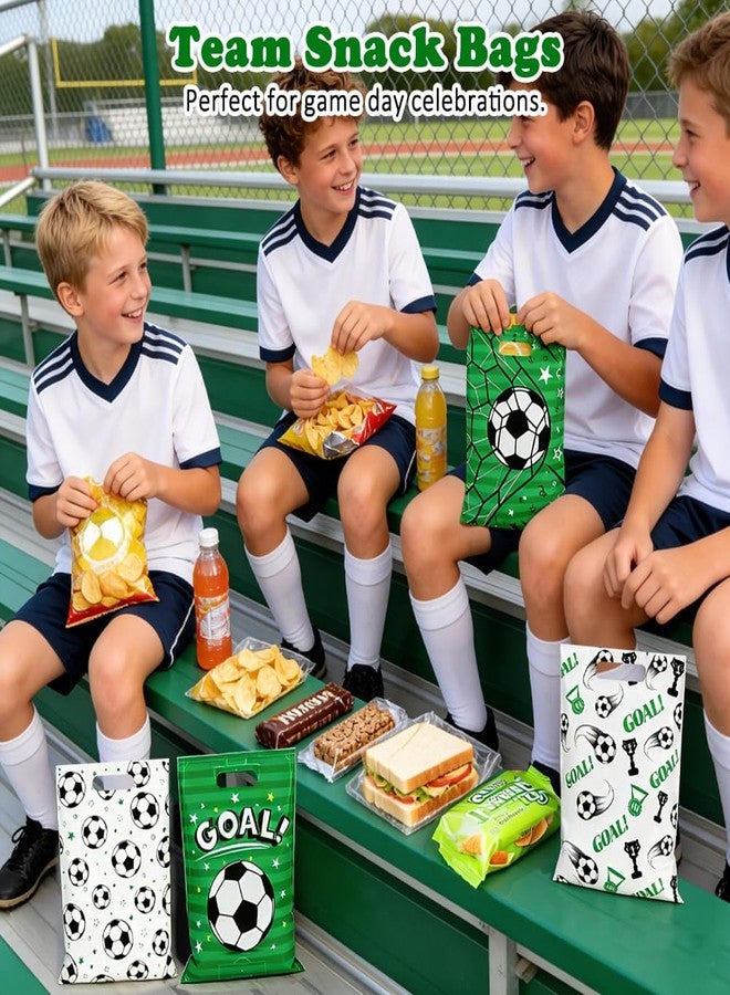 Shintop 50PCS Soccer Goodie Bags, Plastic Snack Bags with Handles Team Party Favor Pouches Treat Gift Wrap for Game Day Birthday (9.8 x 6.3 Inch - Image 3