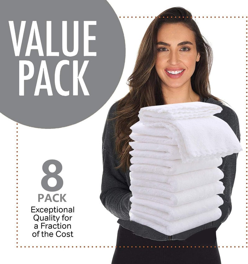 Spotted Play 8 Pack Large Burp Cloths for Baby - 20" by 10" Ultra Absorbent Burping Cloth, Hand Washcloths, Newborn Towel - Milk Spit Up Rags - Burpy Bib for Unisex, Boy, Girl - Burp Cloths Set(White) - Image 4