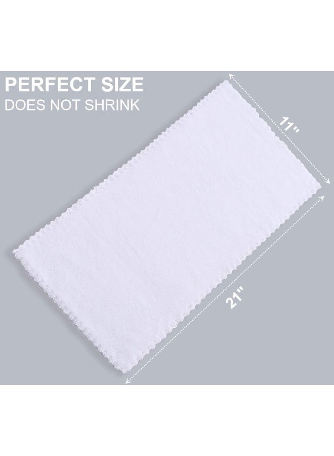 Spotted Play 8 Pack Large Burp Cloths for Baby - 20" by 10" Ultra Absorbent Burping Cloth, Hand Washcloths, Newborn Towel - Milk Spit Up Rags - Burpy Bib for Unisex, Boy, Girl - Burp Cloths Set(White) - Image 3