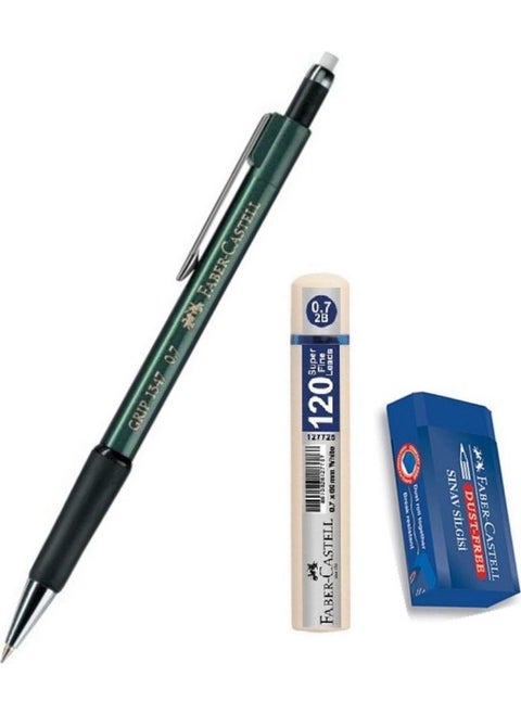 Grip 1347 Tip Pen Green 0.7 mm + Nib + Exam Eraser