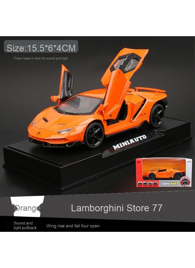 LAMBORGHINI - 1:32 Lambo LP770 Car Model Toy Child Sound and Light Pull Back Car Zinc Alloy Toys for Kids Boy Girl Gift - Image 1