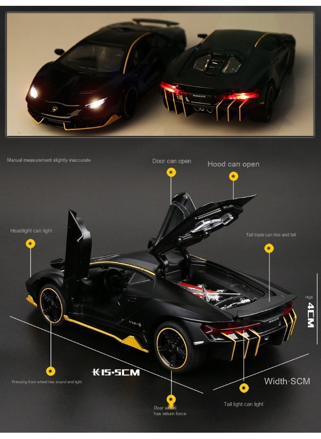 LAMBORGHINI - 1:32 Lambo LP770 Car Model Toy Child Sound and Light Pull Back Car Zinc Alloy Toys for Kids Boy Girl Gift - Image 1