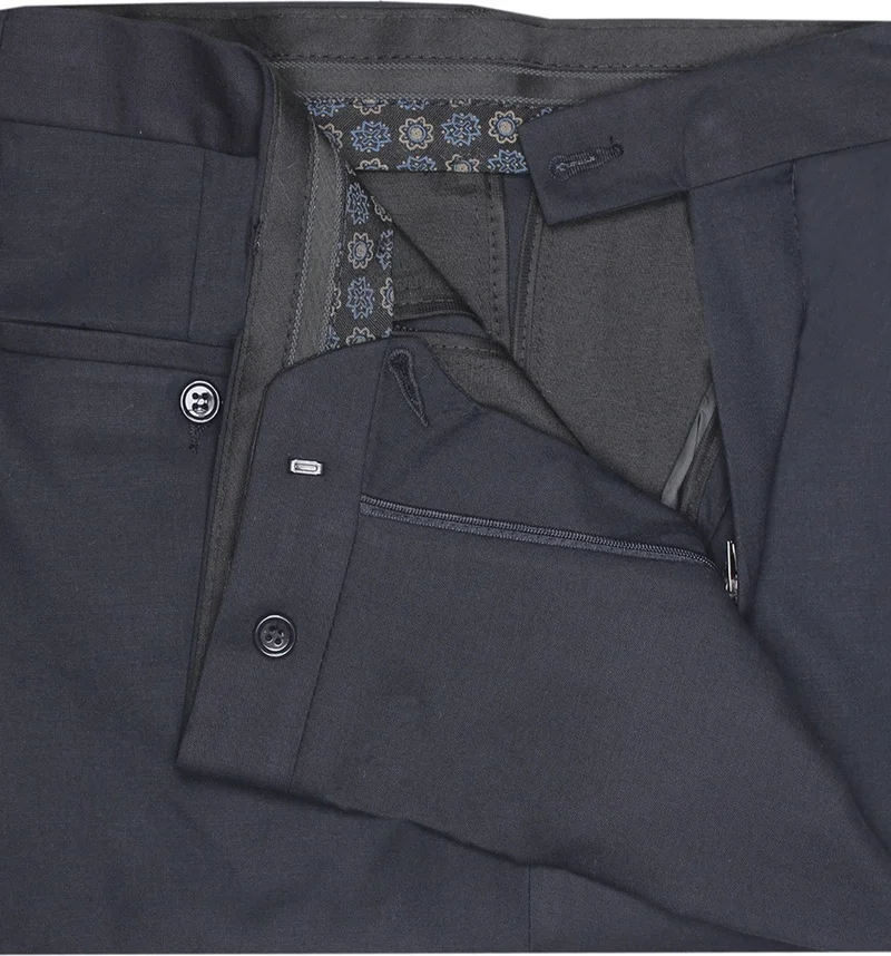 فاريتا Men's Dark Navy Blue Polyviscon Fabric Trousers