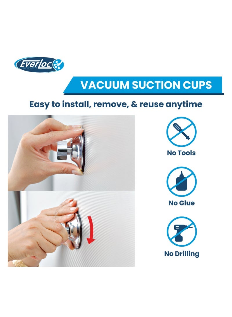 Everloc General Purpose Holder, No Drilling, No Screws, No Glue, No Adhesive Vacuum Suction Wall Mounted Chrome, for Stationery, Toothpaste, Spoons, for Bathroom and Kitchen, Easy Install, EVL-10209 - Image 4