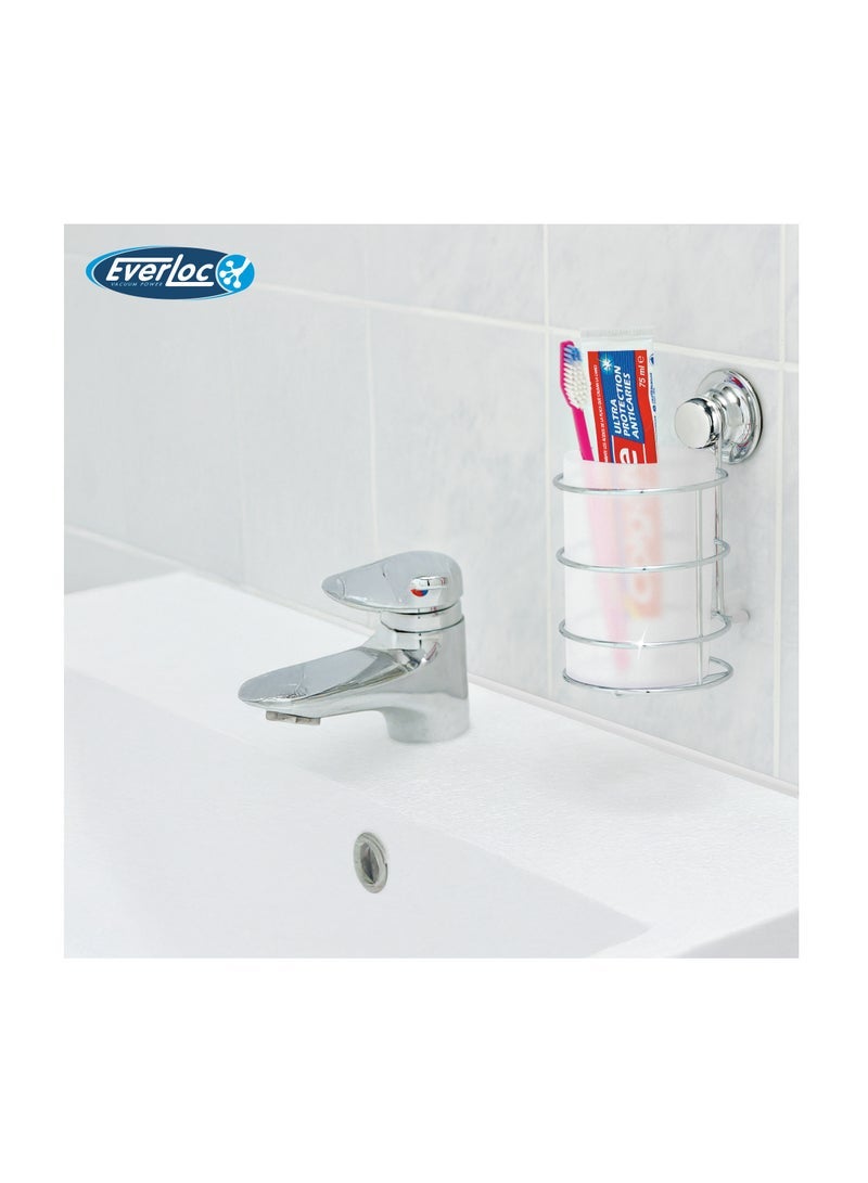 Everloc General Purpose Holder, No Drilling, No Screws, No Glue, No Adhesive Vacuum Suction Wall Mounted Chrome, for Stationery, Toothpaste, Spoons, for Bathroom and Kitchen, Easy Install, EVL-10209 - Image 2