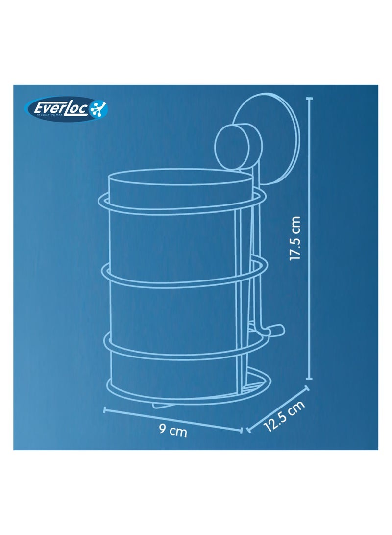 Everloc General Purpose Holder, No Drilling, No Screws, No Glue, No Adhesive Vacuum Suction Wall Mounted Chrome, for Stationery, Toothpaste, Spoons, for Bathroom and Kitchen, Easy Install, EVL-10209 - Image 3